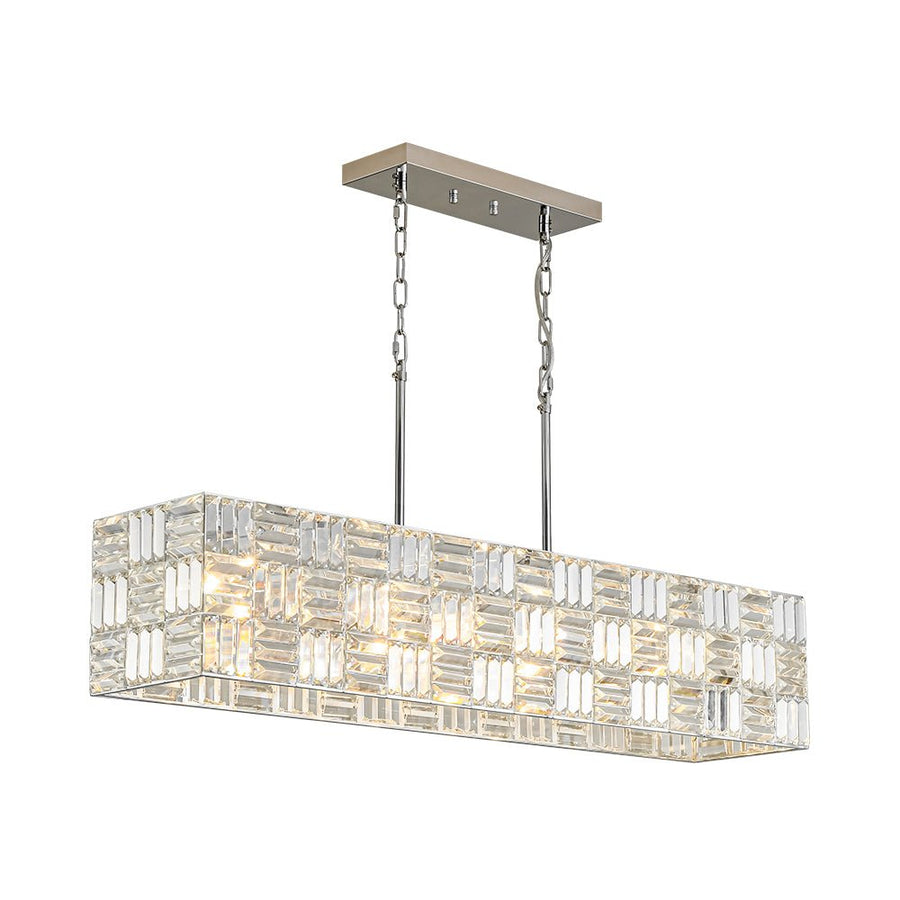 Farmhouze Light - Contemporary Chic Faceted Crystal Square Island Chandelier - Chandelier - 40 in - 