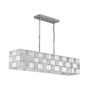 Farmhouze Light - Contemporary Chic Faceted Crystal Square Island Chandelier - Chandelier - 40 in - 