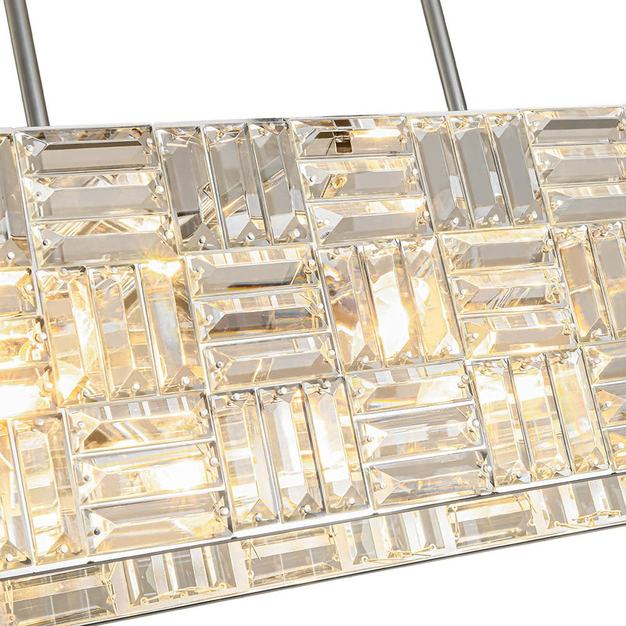 Farmhouze Light - Contemporary Chic Faceted Crystal Square Island Chandelier - Chandelier - 40 in - 