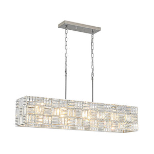 Farmhouze Light - Contemporary Chic Faceted Crystal Square Island Chandelier - Chandelier - 40 in - 