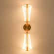 Load image into Gallery viewer, Farmhouze Light - Contemporary Clear Cone LED UP and Down Wall Light - Wall Sconce - Brass - 1 Pack - 
