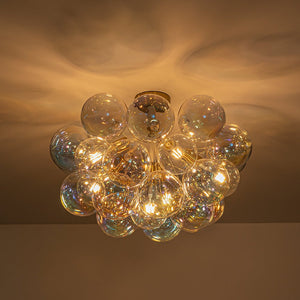 Farmhouze Light - Contemporary Clear Rainbow Glass Cluster Bubble Ceiling Light - Ceiling Light - White - 