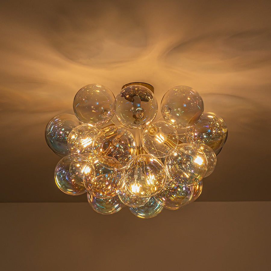 Farmhouze Light - Contemporary Clear Rainbow Glass Cluster Bubble Ceiling Light - Ceiling Light - White - 