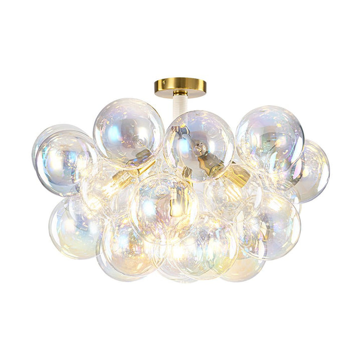 Farmhouze Light - Contemporary Clear Rainbow Glass Cluster Bubble Ceiling Light - Ceiling Light - White - 
