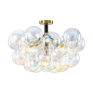 Farmhouze Light - Contemporary Clear Rainbow Glass Cluster Bubble Ceiling Light - Ceiling Light - White - 