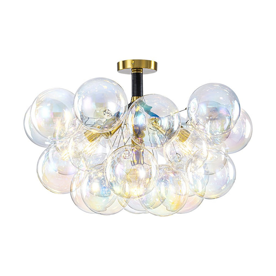 Farmhouze Light - Contemporary Clear Rainbow Glass Cluster Bubble Ceiling Light - Ceiling Light - White - 