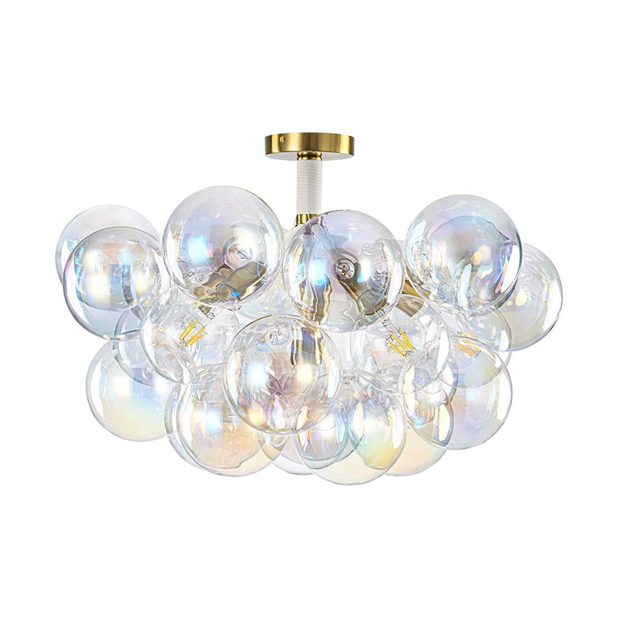Farmhouze Light - Contemporary Clear Rainbow Glass Cluster Bubble Ceiling Light - Ceiling Light - White - 