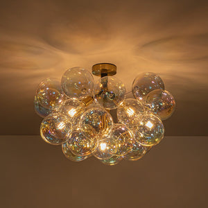Farmhouze Light - Contemporary Clear Rainbow Glass Cluster Bubble Ceiling Light - Ceiling Light - White - 