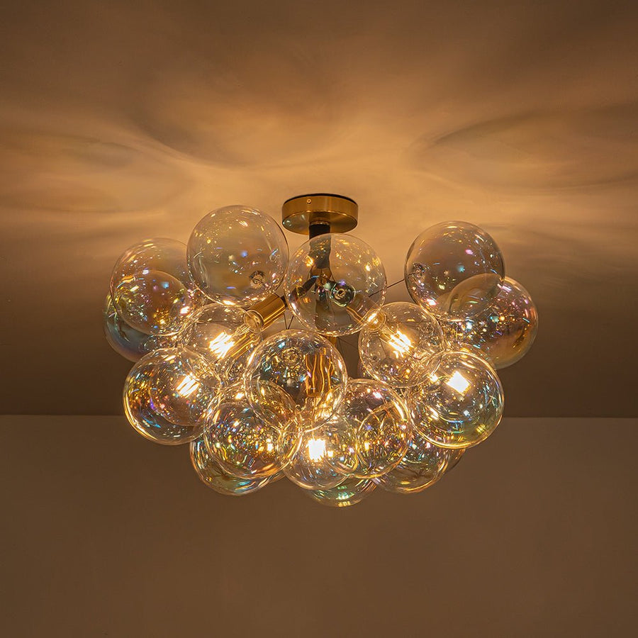 Farmhouze Light - Contemporary Clear Rainbow Glass Cluster Bubble Ceiling Light - Ceiling Light - White - 