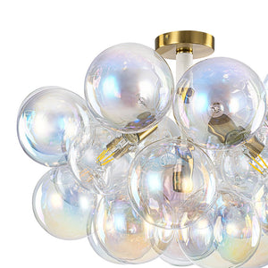 Farmhouze Light - Contemporary Clear Rainbow Glass Cluster Bubble Ceiling Light - Ceiling Light - White - 