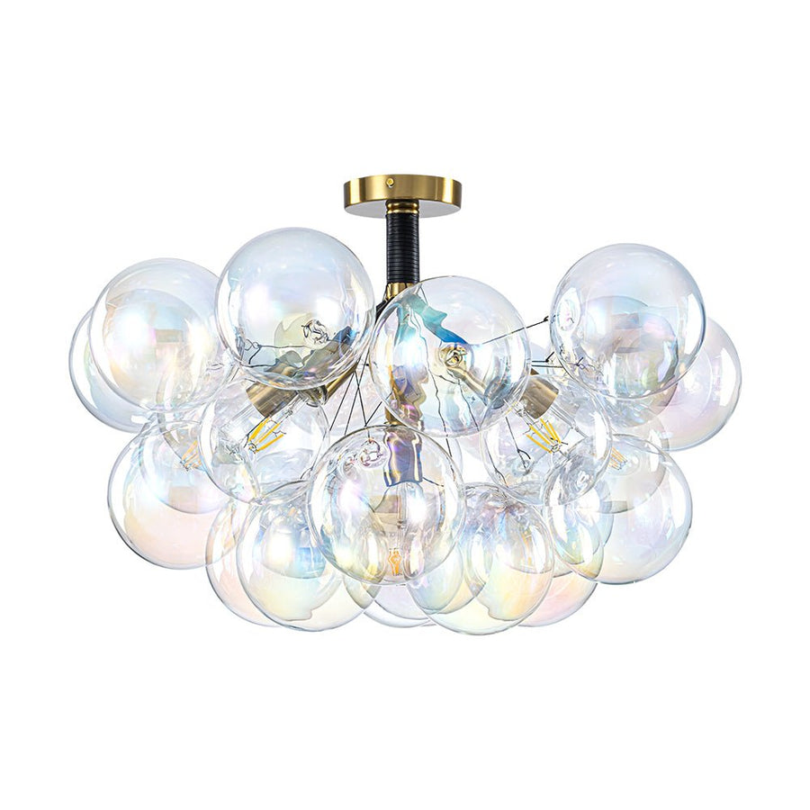 Farmhouze Light - Contemporary Clear Rainbow Glass Cluster Bubble Ceiling Light - Ceiling Light - White - 
