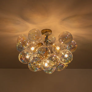 Farmhouze Light - Contemporary Clear Rainbow Glass Cluster Bubble Ceiling Light - Ceiling Light - White - 
