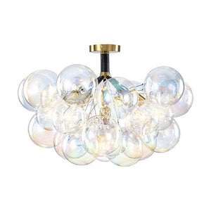 Farmhouze Light - Contemporary Clear Rainbow Glass Cluster Bubble Ceiling Light - Ceiling Light - White - 