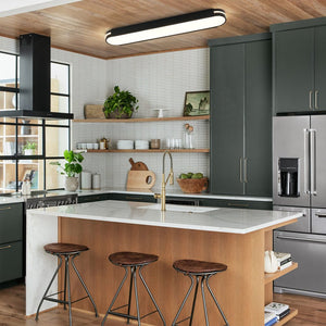 Farmhouze Light - Contemporary Matte Black Oval Dimmable LED Ceiling Light - Ceiling Light - 3000K Warm White - 