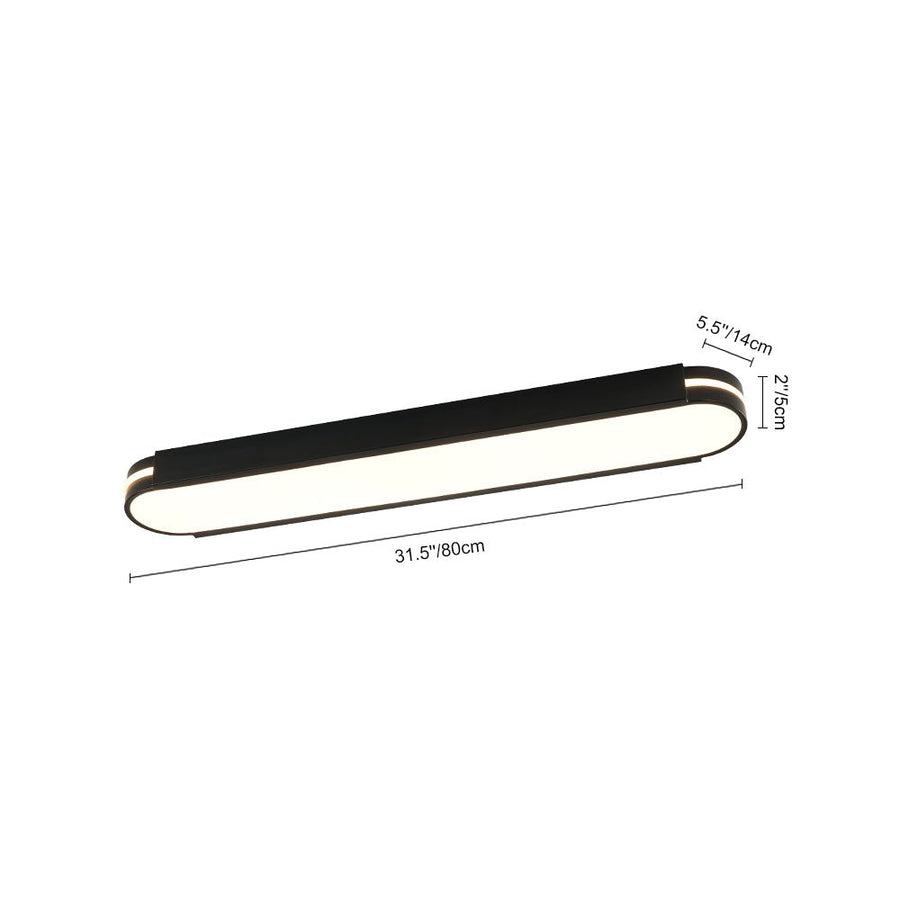 Farmhouze Light - Contemporary Matte Black Oval Dimmable LED Ceiling Light - Ceiling Light - 3000K Warm White - 