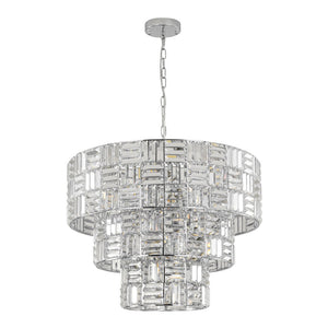 Farmhouze Light - Contemporary Radiant crystal 3 - Tier Drum Cage Chandelier - Chandelier - 24 in - 