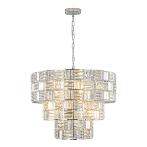 Farmhouze Light - Contemporary Radiant crystal 3 - Tier Drum Cage Chandelier - Chandelier - 24 in - 