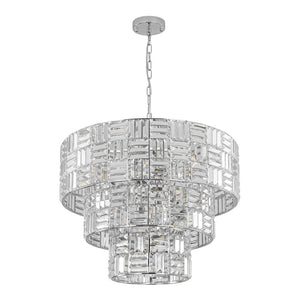 Farmhouze Light - Contemporary Radiant crystal 3 - Tier Drum Cage Chandelier - Chandelier - 24 in - 