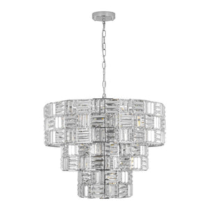 Farmhouze Light - Contemporary Radiant crystal 3 - Tier Drum Cage Chandelier - Chandelier - 24 in - 