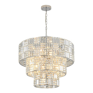 Farmhouze Light - Contemporary Radiant crystal 3 - Tier Drum Cage Chandelier - Chandelier - 24 in - 