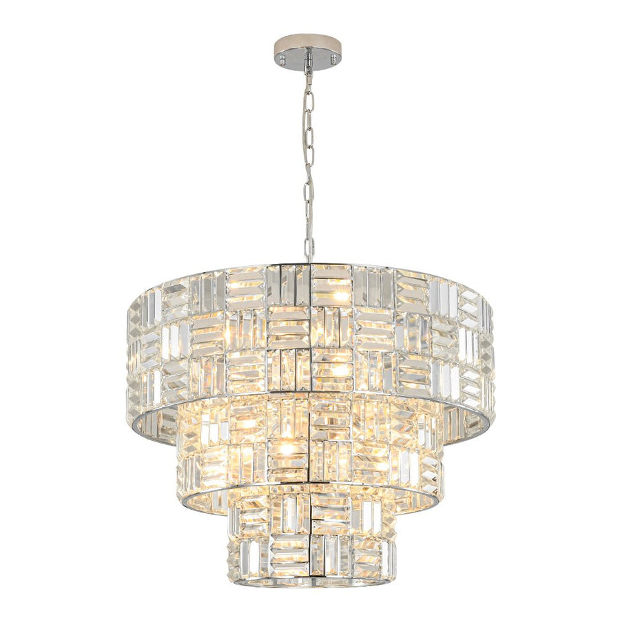 Farmhouze Light - Contemporary Radiant crystal 3 - Tier Drum Cage Chandelier - Chandelier - 24 in - 