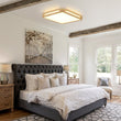 Load image into Gallery viewer, Farmhouze Light - Cottage Rustic Dimmable LED Square Wooden Flush Mount Light - Ceiling Light - 15 in - 
