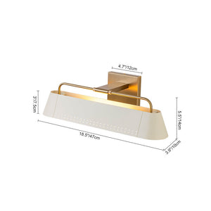 Farmhouze Light - Cream White Linear Metal Vanity Light Picture Lamp - Wall Sconce - White + Brass - 