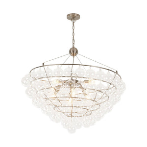 Farmhouze Light - Designer Glam Cluster Glass Globe Bubble Tiered Chandelier - Chandelier - Nickel - 