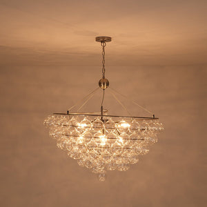 Farmhouze Light - Designer Glam Cluster Glass Globe Bubble Tiered Chandelier - Chandelier - Nickel - 