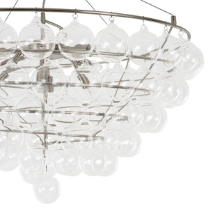 Farmhouze Light - Designer Glam Cluster Glass Globe Bubble Tiered Chandelier - Chandelier - Nickel - 