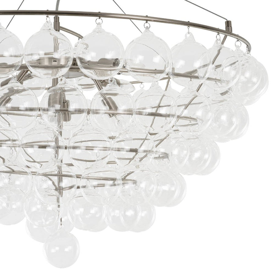Farmhouze Light - Designer Glam Cluster Glass Globe Bubble Tiered Chandelier - Chandelier - Nickel - 