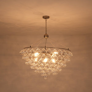 Farmhouze Light - Designer Glam Cluster Glass Globe Bubble Tiered Chandelier - Chandelier - Nickel - 