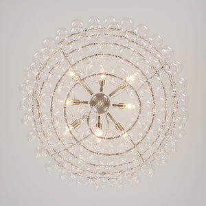 Farmhouze Light - Designer Glam Cluster Glass Globe Bubble Tiered Chandelier - Chandelier - Nickel - 