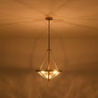 Load image into Gallery viewer, Farmhouze Light-Diamond Rustic Vintage Brass Textured Glass Cage Pendant-Chandelier-23 in-
