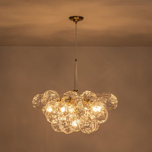 Farmhouze Light - Dimmable Cluster Decorative Pattern Glass Bubble Chandelier - Chandelier - White - 