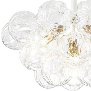 Farmhouze Light - Dimmable Cluster Decorative Pattern Glass Bubble Chandelier - Chandelier - White - 