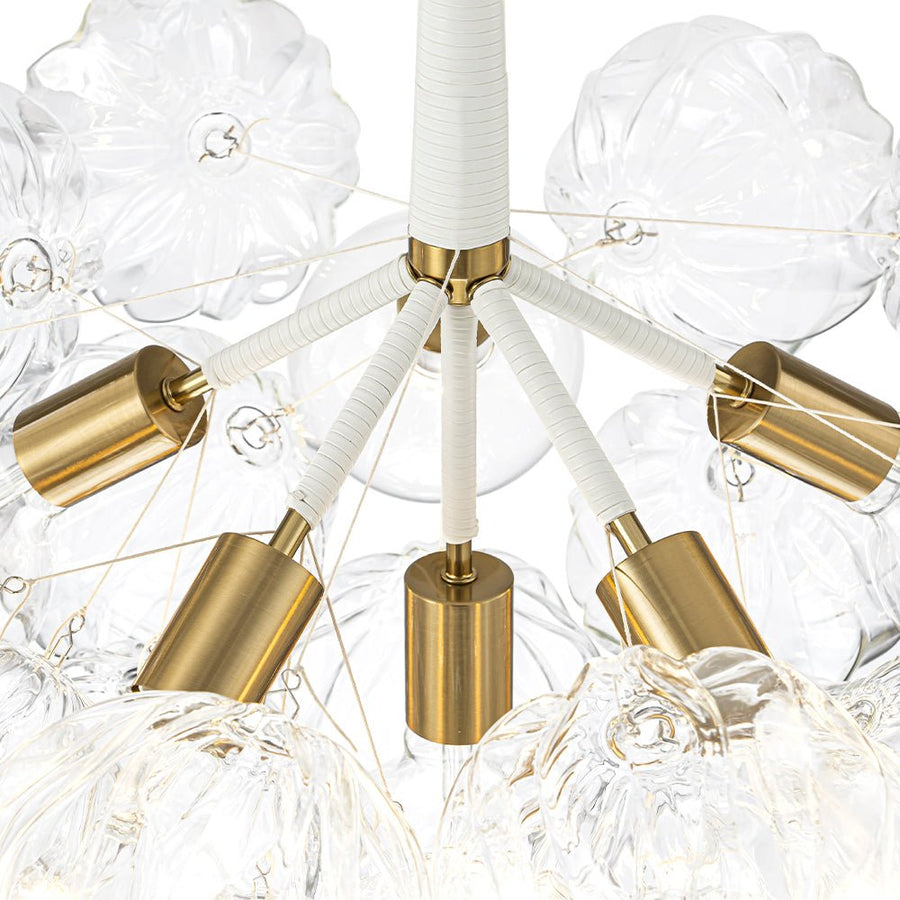 Farmhouze Light - Dimmable Cluster Decorative Pattern Glass Bubble Chandelier - Chandelier - White - 
