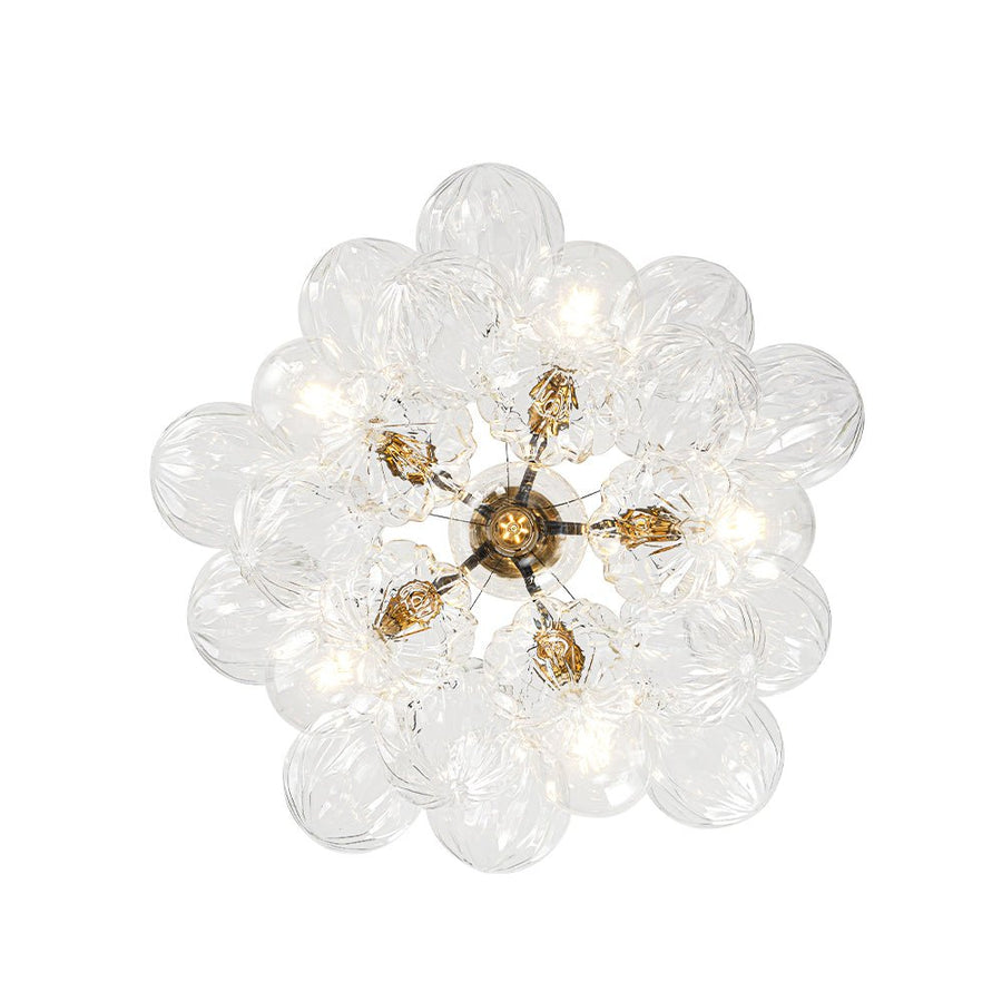 Farmhouze Light - Dimmable Cluster Decorative Pattern Glass Bubble Chandelier - Chandelier - White - 