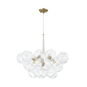 Farmhouze Light - Dimmable Cluster Decorative Pattern Glass Bubble Chandelier - Chandelier - White - 