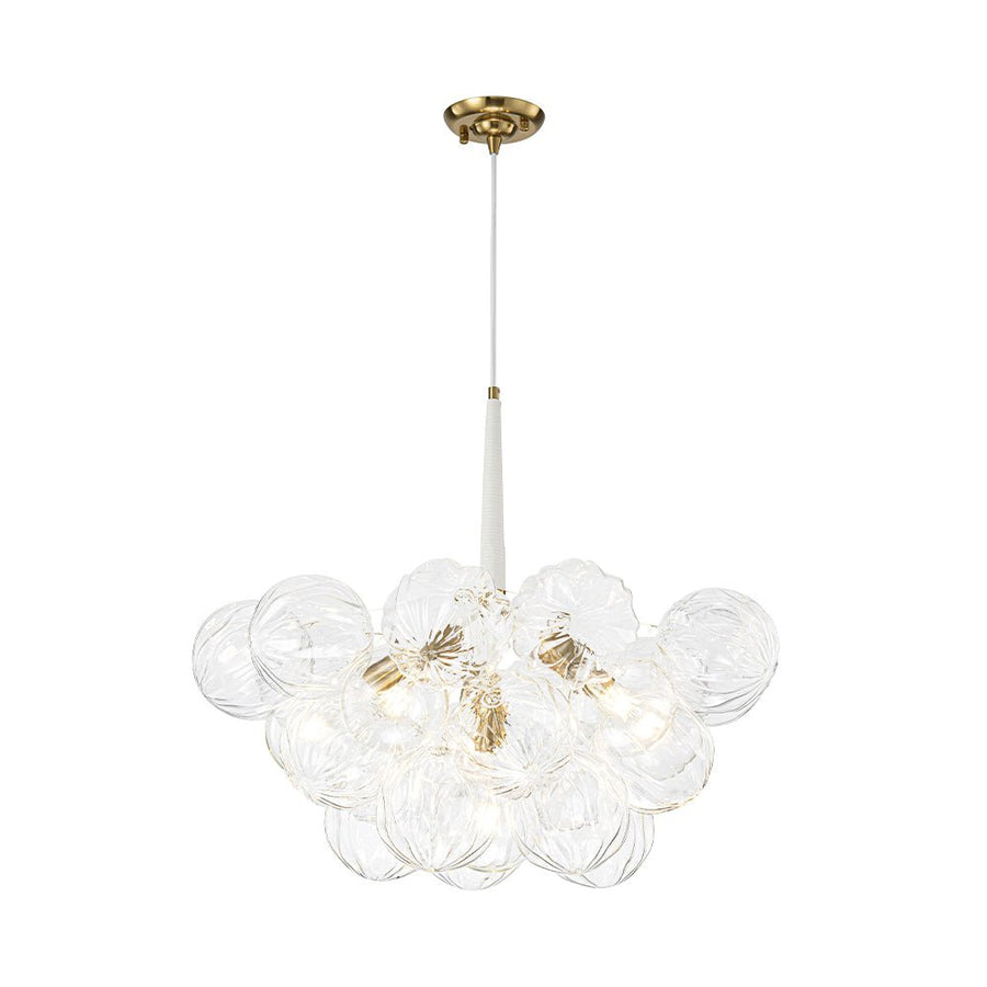 Farmhouze Light - Dimmable Cluster Decorative Pattern Glass Bubble Chandelier - Chandelier - White - 
