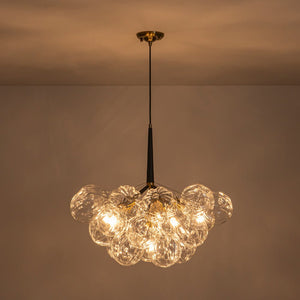 Farmhouze Light - Dimmable Cluster Decorative Pattern Glass Bubble Chandelier - Chandelier - White - 