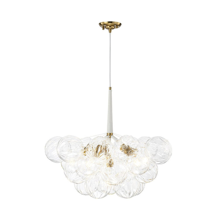 Farmhouze Light - Dimmable Cluster Decorative Pattern Glass Bubble Chandelier - Chandelier - White - 