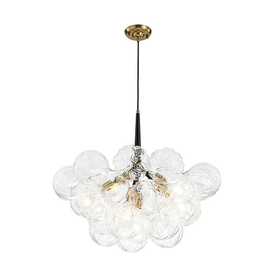 Farmhouze Light - Dimmable Cluster Decorative Pattern Glass Bubble Chandelier - Chandelier - White - 