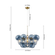 Load image into Gallery viewer, Farmhouze Light-Dimmable Cluster Dusty Blue Glass Globe Bubble Chandelier-Chandelier-Dusty Blue Glass-
