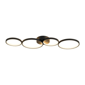 Farmhouze Light - Dimmable LED 4 - Light Black Circle Semi Flush Mount - Ceiling Light - Black - 