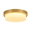 Load image into Gallery viewer, Farmhouze Light-Dimmable LED Round Gold Milky White Glass Flush Mount Light-Ceiling Light-Brass-
