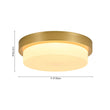 Load image into Gallery viewer, Farmhouze Light-Dimmable LED Round Gold Milky White Glass Flush Mount Light-Ceiling Light-Brass-
