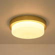 Load image into Gallery viewer, Farmhouze Light-Dimmable LED Round Gold Milky White Glass Flush Mount Light-Ceiling Light-Brass-
