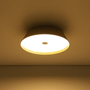 Farmhouze Light - Dimmable LED Rustic Wood Grain Round Ceiling Light - Ceiling Light - Oak - 