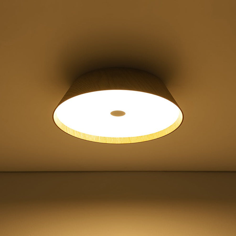 Farmhouze Light - Dimmable LED Rustic Wood Grain Round Ceiling Light - Ceiling Light - Oak - 